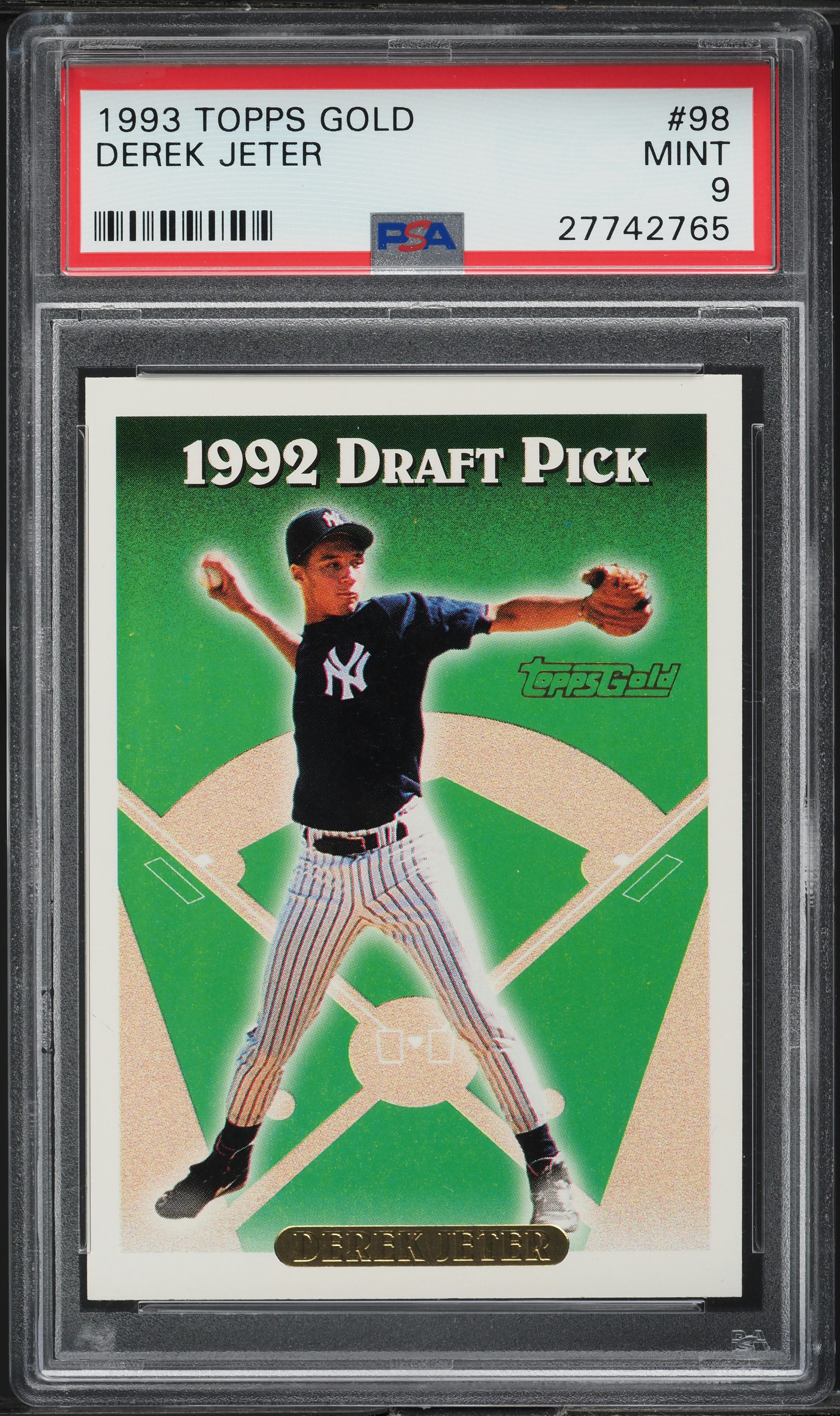 1993 Topps Gold Derek Jeter ROOKIE #98 PSA 9 MINT on Fanatics Collect