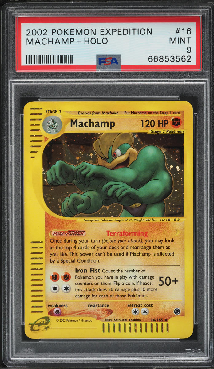 2002 Pokemon Expedition Holo Machamp #16 PSA 9 MINT