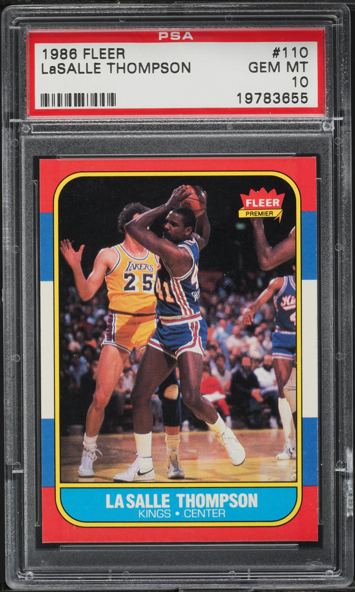 1986 Fleer Basketball LaSalle Thompson #110 PSA 10 GEM MINT