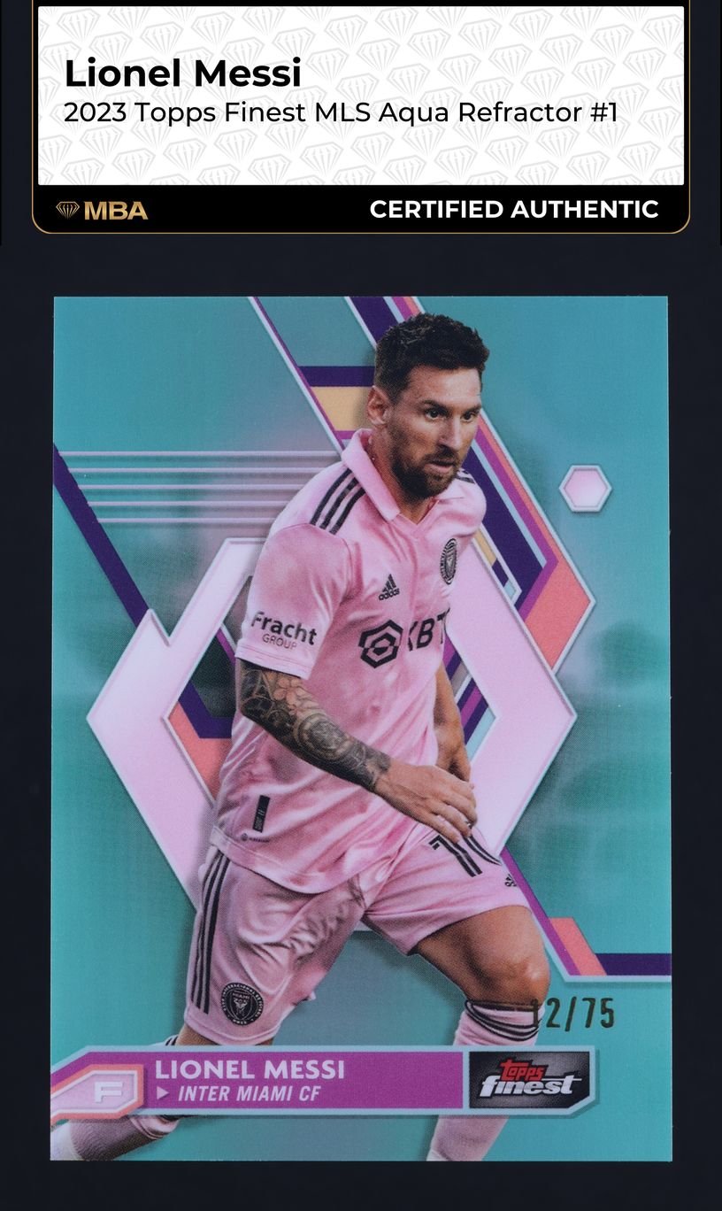 2023 Finest MLS Aqua Refractor Lionel Messi /75 #1 MBA AUTH
