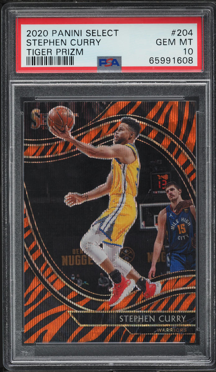 2020 Select Courtside Tiger Prizm Stephen Curry #204 PSA 10 GEM MINT