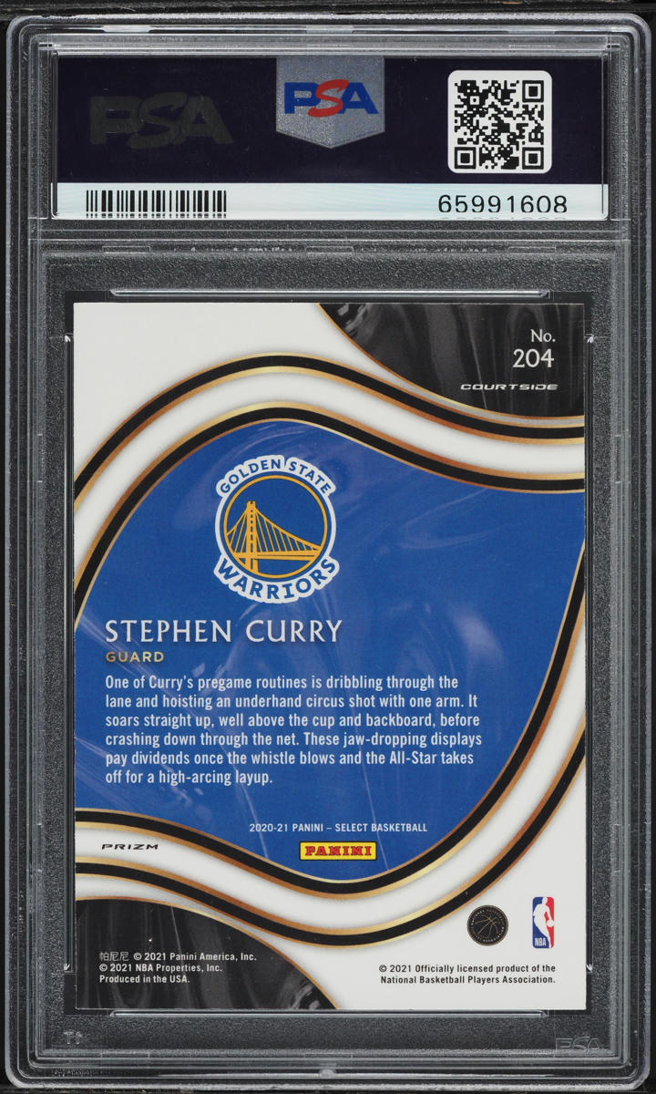 2020 Select Courtside Tiger Prizm Stephen Curry #204 PSA 10 GEM MINT