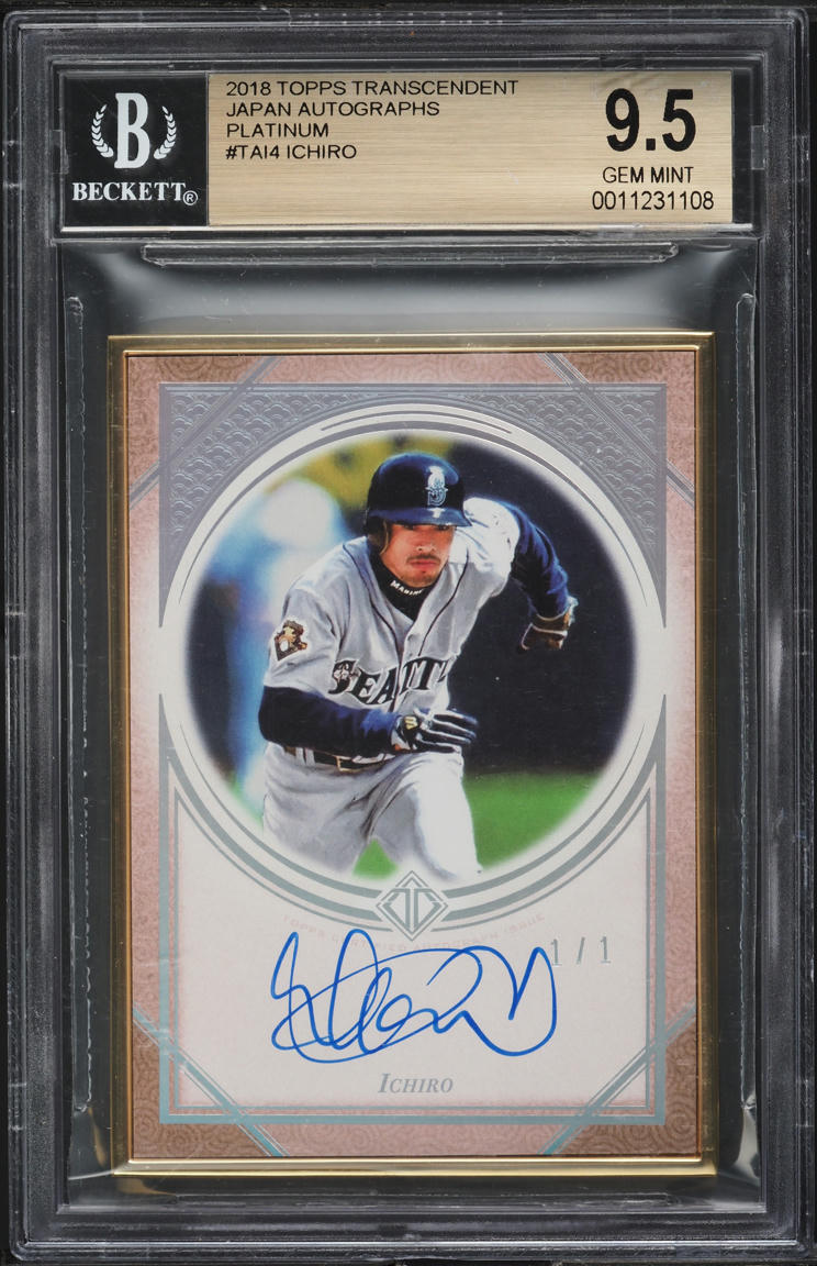 2018 Topps Transcendent Japan Platinum Ichiro ROOKIE AUTO 1/1 #TAI4 BGS 9.5 GEM
