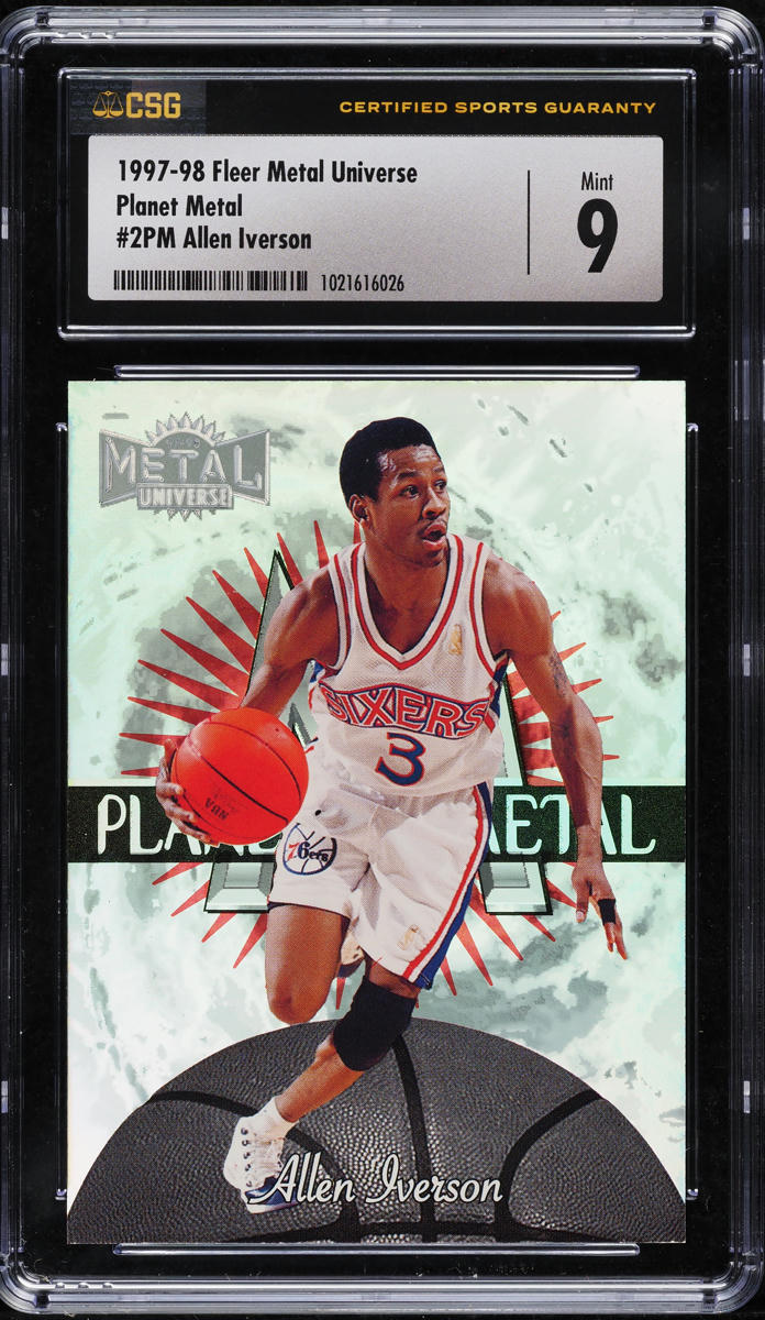1997 Metal Universe Planet Metal Allen Iverson #2 CSG 9 MINT