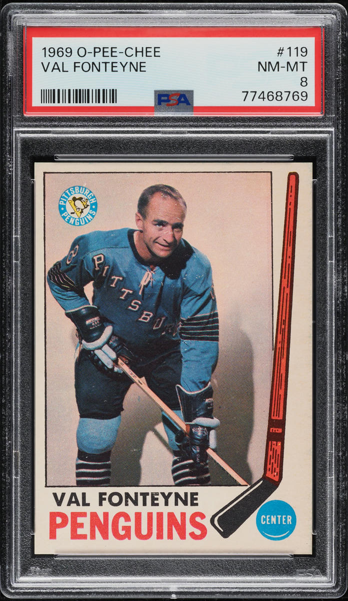 1969 O-Pee-Chee Hockey Val Fonteyne #119 PSA 8 NM-MT