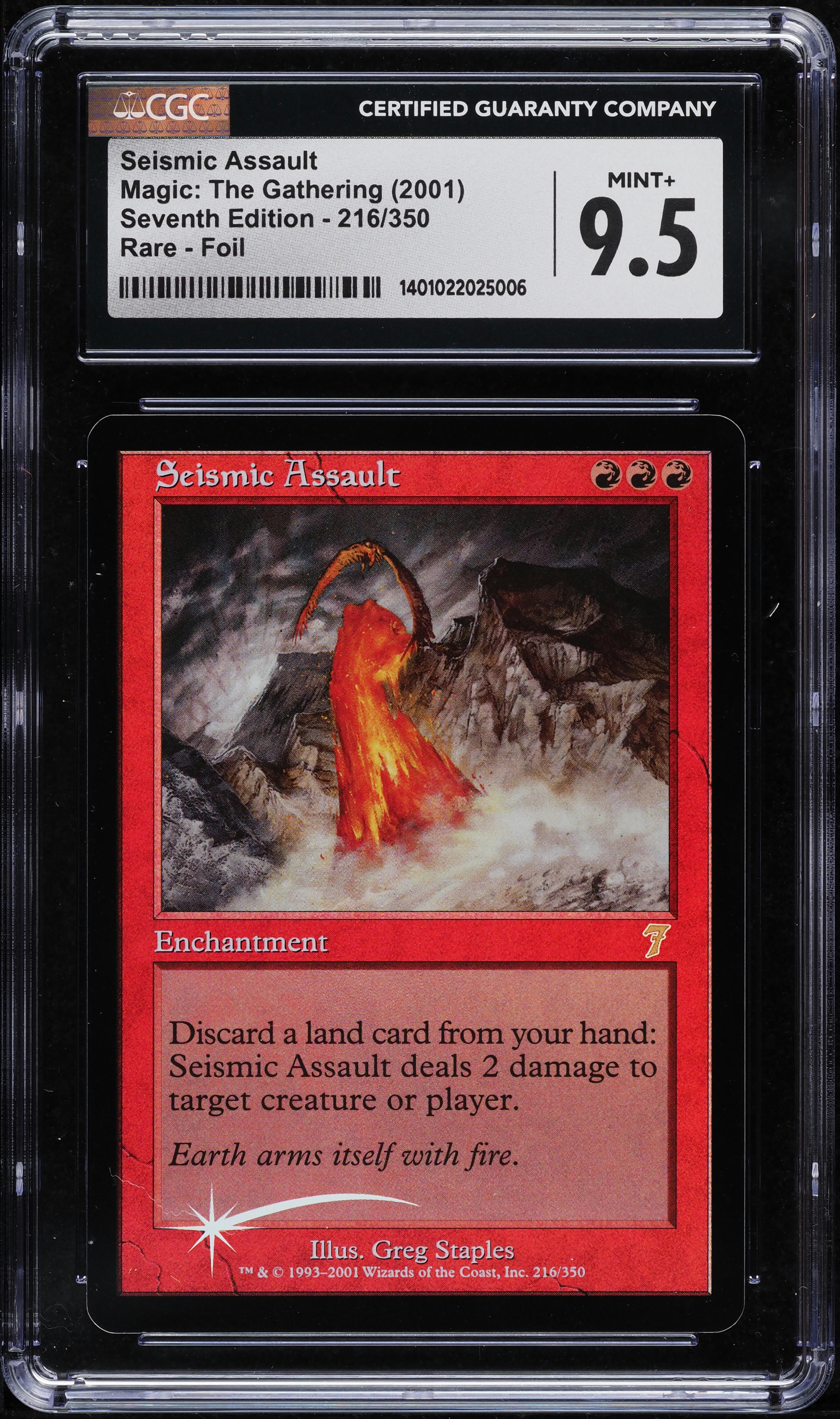 2001 Magic The Gathering MTG Seventh Edition Foil Seismic Assault