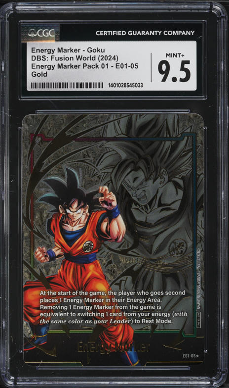 2024 Dragon Ball Super Fusion World Energy Marker Gold Goku CGC