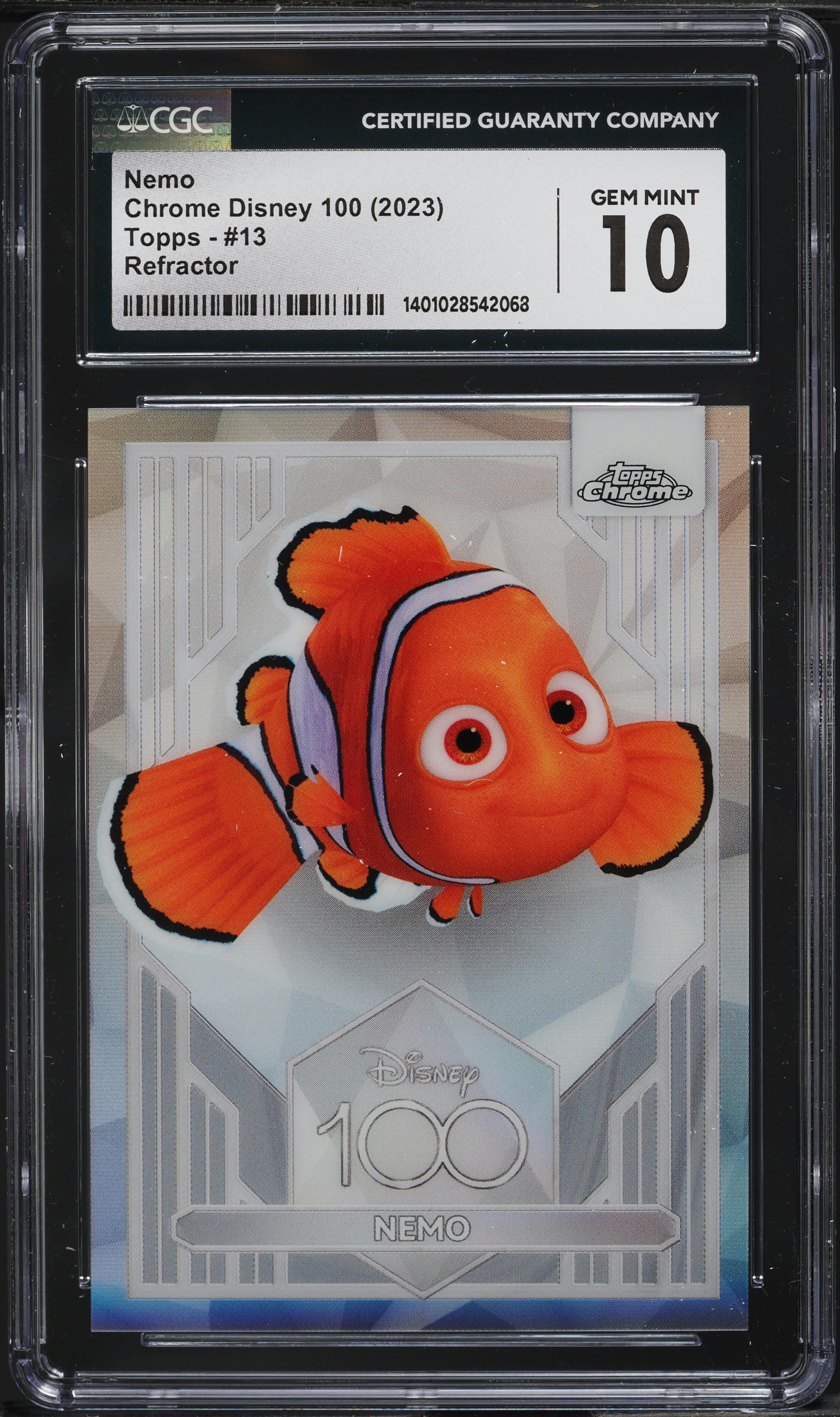 2023 Topps Chrome Disney 100 Refractor Nemo #13 CGC 10 GEM MINT on