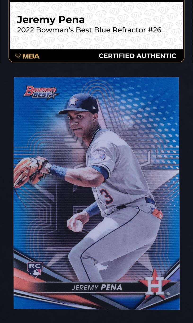 2022 Bowman's Best Blue Refractor Jeremy Pena ROOKIE /150 #26 MBA AUTH