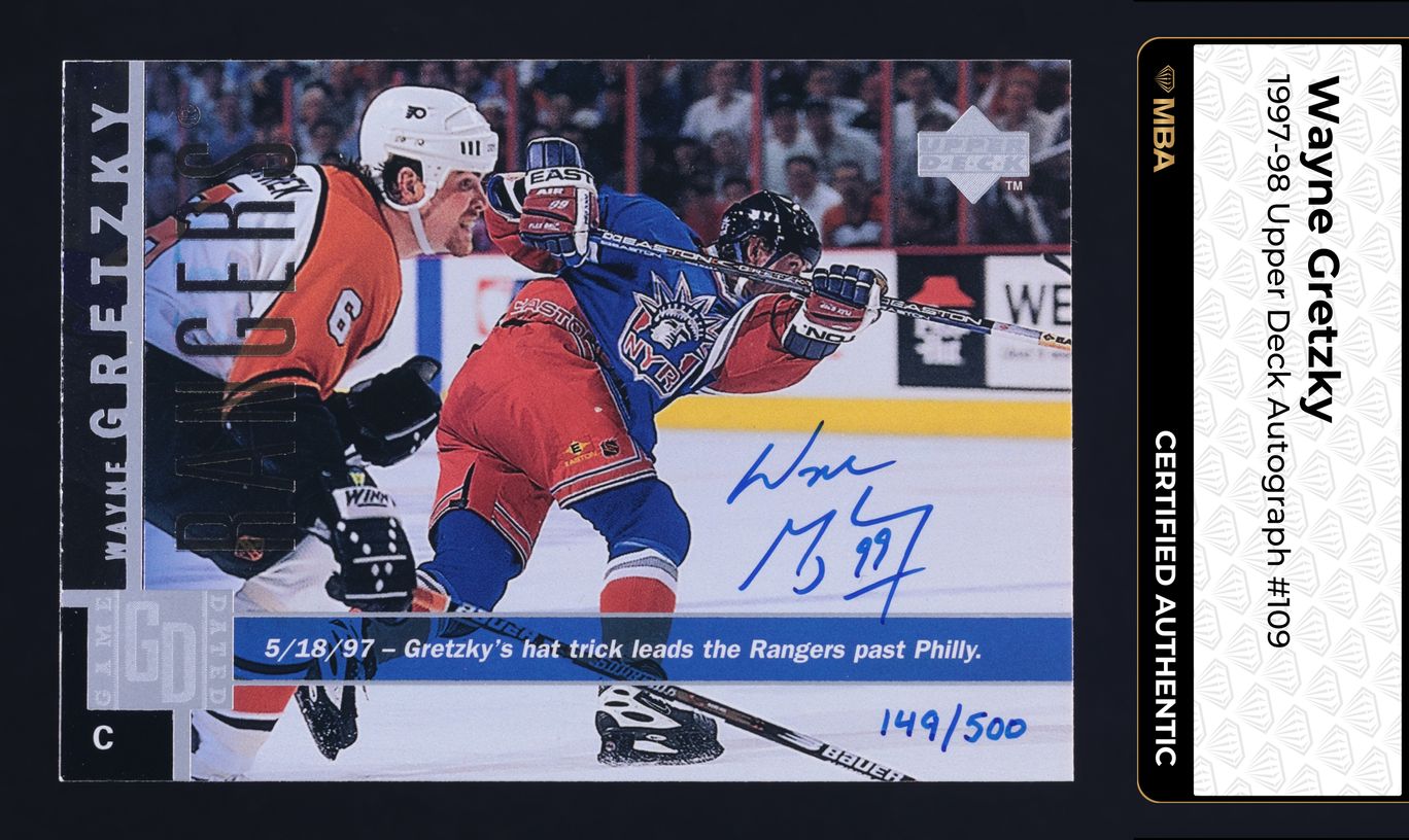 1997 Upper Deck Wayne Gretzky AUTO /500 #109 MBA AUTH