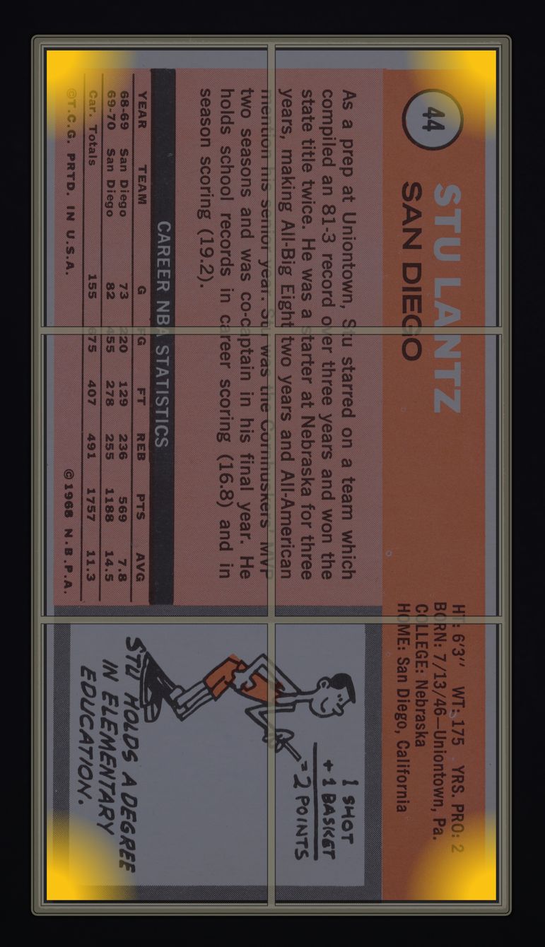 1970 Topps Basketball Stu Lantz ROOKIE #44 MBA AUTH