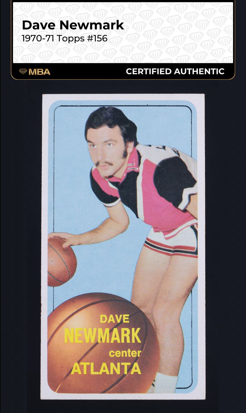 1970 Topps Basketball Dave Newmark #156 MBA AUTH