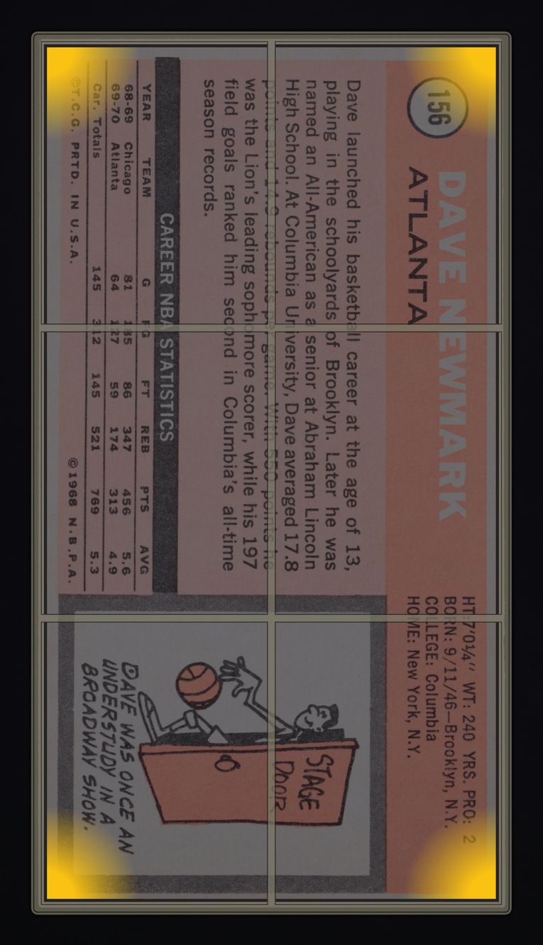 1970 Topps Basketball Dave Newmark #156 MBA AUTH