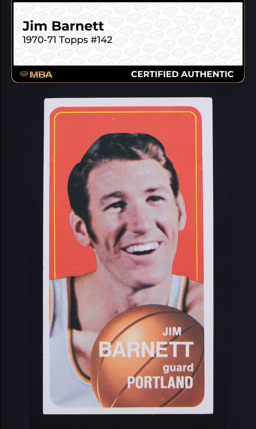 1970 Topps Basketball Jim Barnett #142 MBA AUTH