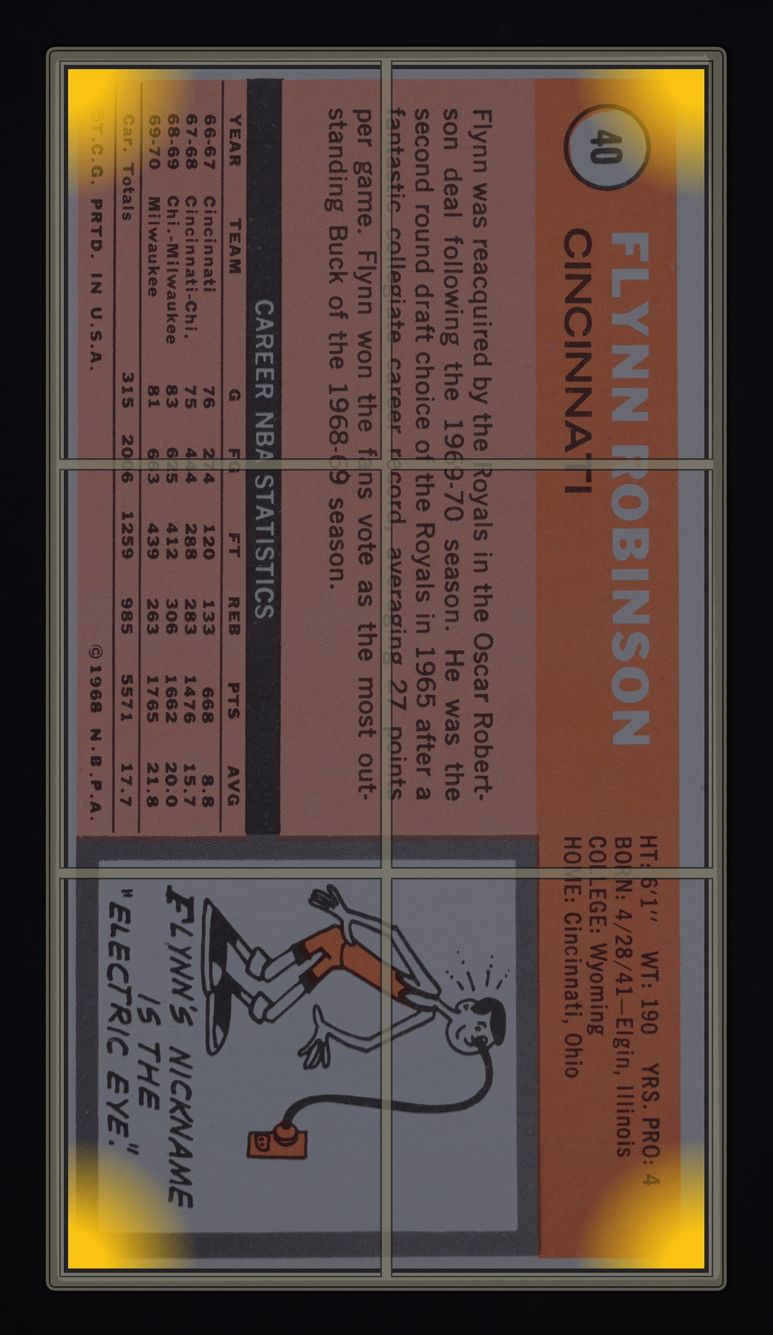 1970 Topps Basketball Flynn Robinson #40 MBA AUTH