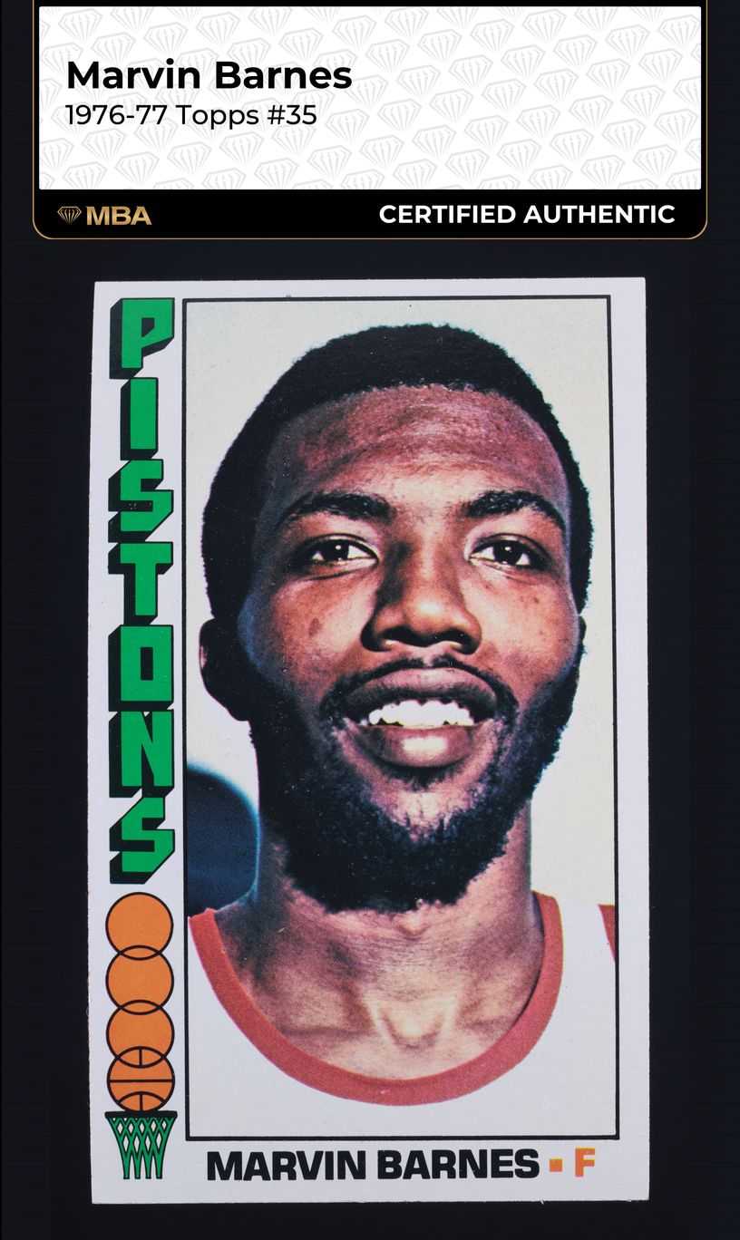 1976 Topps Basketball Marvin Barnes #35 MBA AUTH