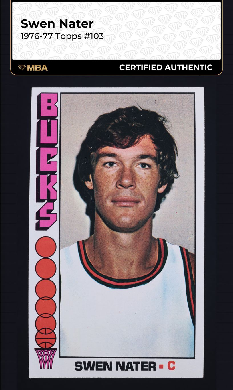 1976 Topps Basketball Swen Nater #103 MBA AUTH