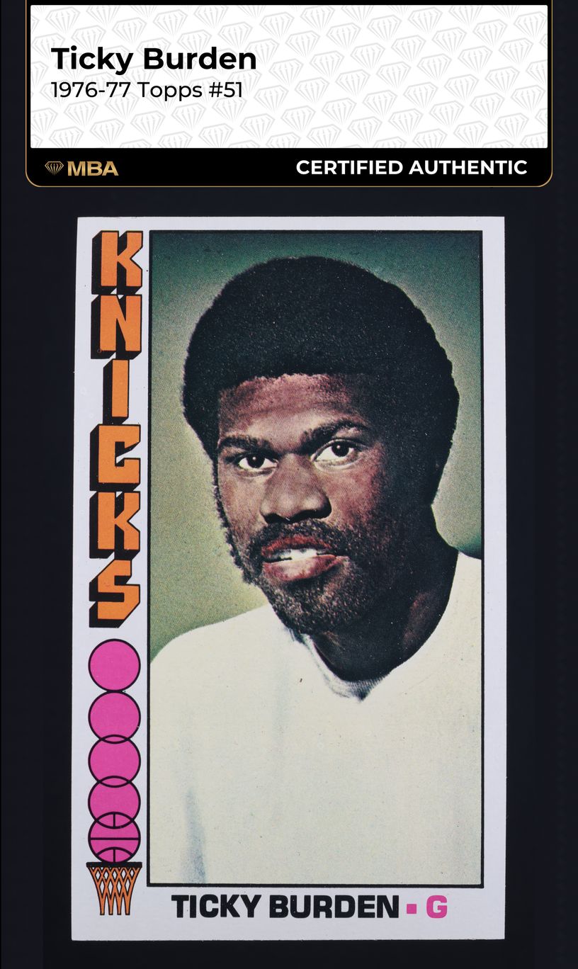 1976 Topps Basketball Ticky Burden ROOKIE #51 MBA AUTH