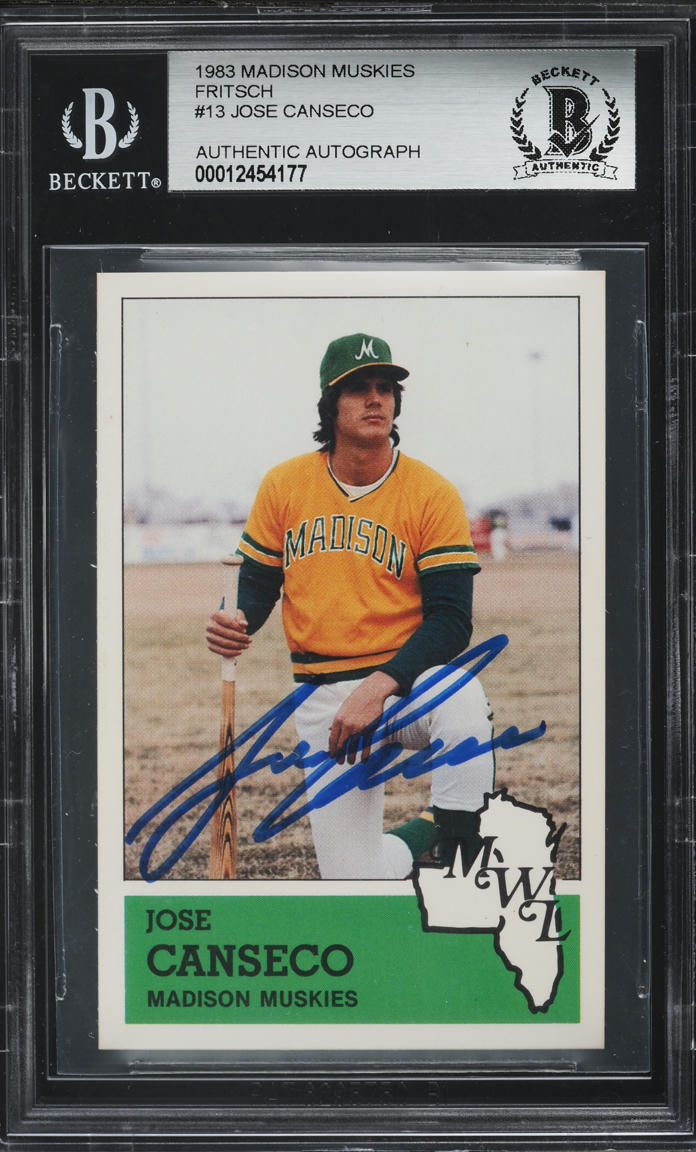 1983 Madison Muskies Fritsch Jose Canseco ROOKIE AUTO #13 BGS AUTH