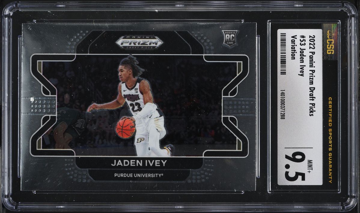 2022 Panini Prizm Draft Picks Variation Jaden Ivey ROOKIE #53 CSG 9.5 MINT+