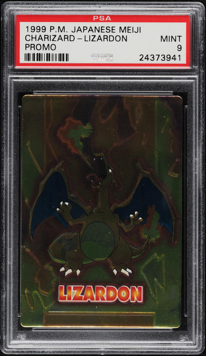 1999 Pokemon Japanese Meiji Promo Embossed Charizard PSA 9 MINT