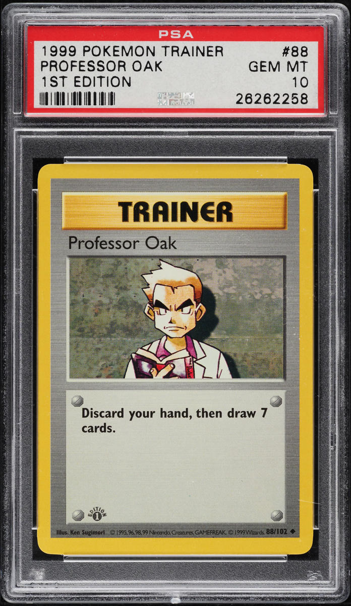 1999 Pokemon Base Set Shadowless 1st Edition Professor Oak #88 PSA 10 GEM MINT