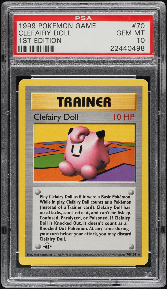 1999 Pokemon Base Set Shadowless 1st Edition Clefairy Doll #70 PSA 10 GEM MINT
