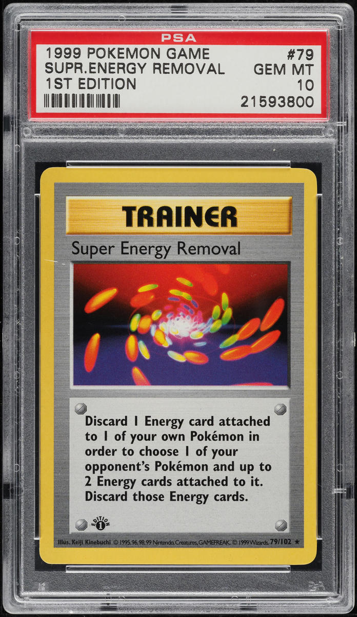 1999 Pokemon Base Set Shadowless 1st Edition Super Energy Removal #79 PSA 10 GEM