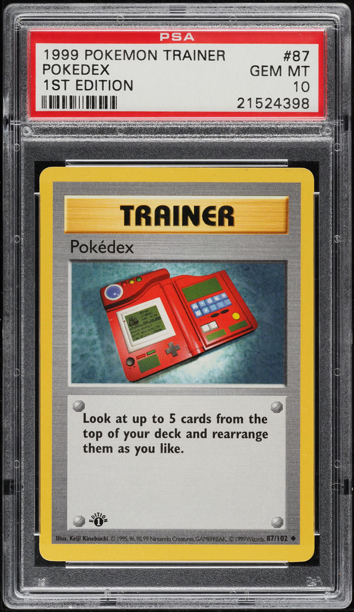 1999 Pokemon Base Set Shadowless 1st Edition Pokedex #87 PSA 10 GEM MINT