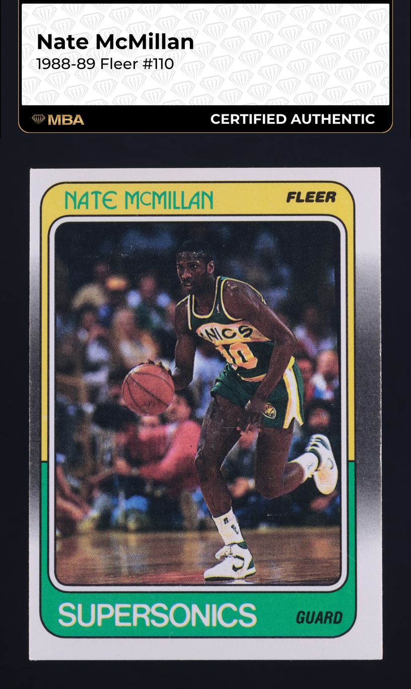 1988 Fleer Basketball Nate McMillan #110 MBA AUTH