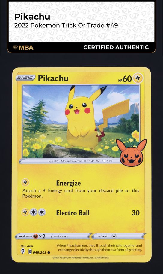 pikachu trick or trade pokemon card value 2023 #62 Promo Retreat cost Pikachu Trick or Treat Value