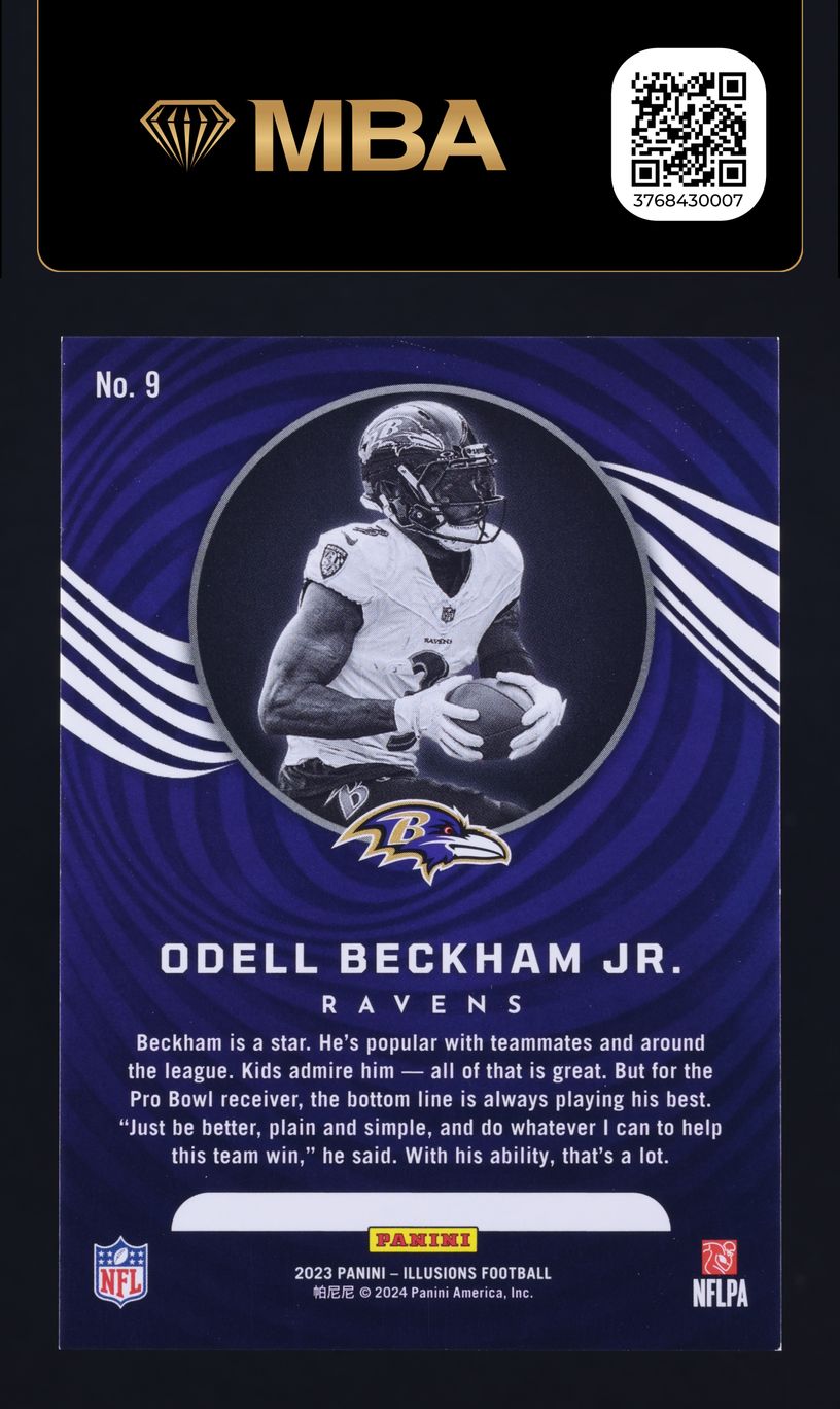 2023 Panini Illusions Black Ice Odell Beckham Jr. /99 #9 MBA AUTH