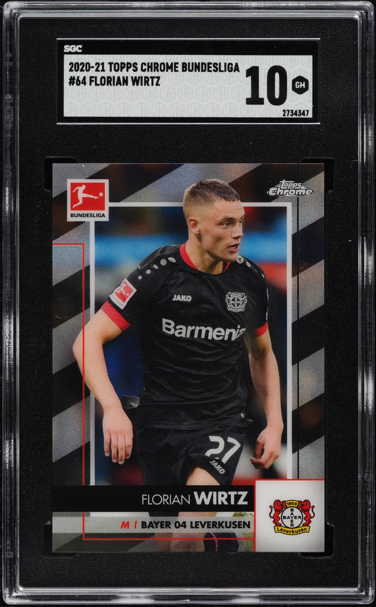 2020 Topps Chrome Bundesliga Florian Wirtz ROOKIE #64 SGC 10 GEM MINT