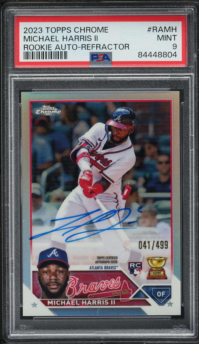 2023 Topps Chrome Refractor Michael Harris II ROOKIE AUTO /499 #RA-MH PSA 9 MINT