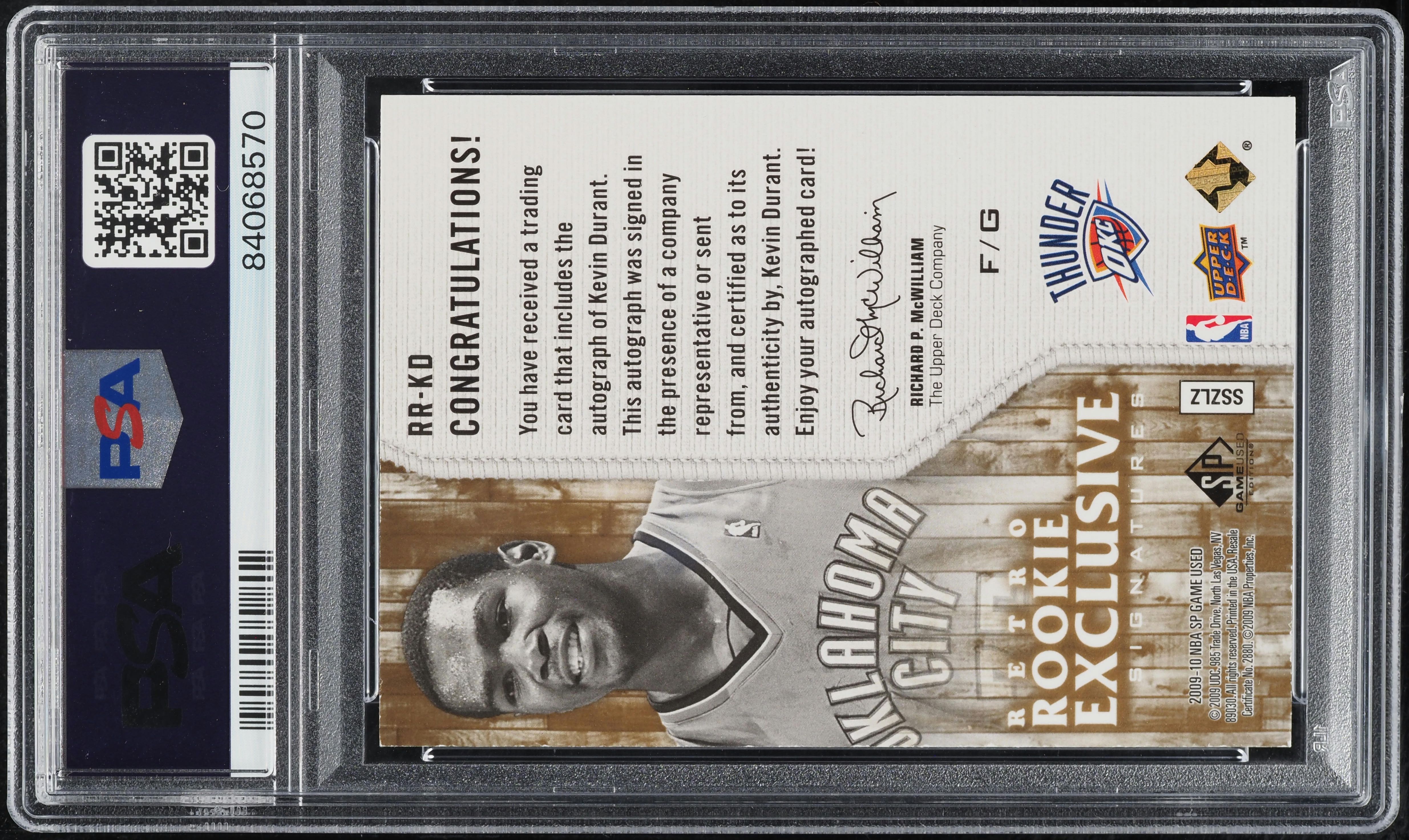 2009 SP Game Used Retro Rookie Exclusive Kevin Durant AUTO /25 #RR