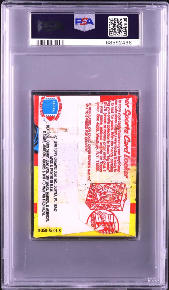 1978 Topps Football Wax Pack PSA 7 NRMT