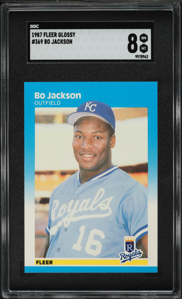 1987 Fleer Glossy Bo Jackson ROOKIE #369 SGC 8 NM-MT