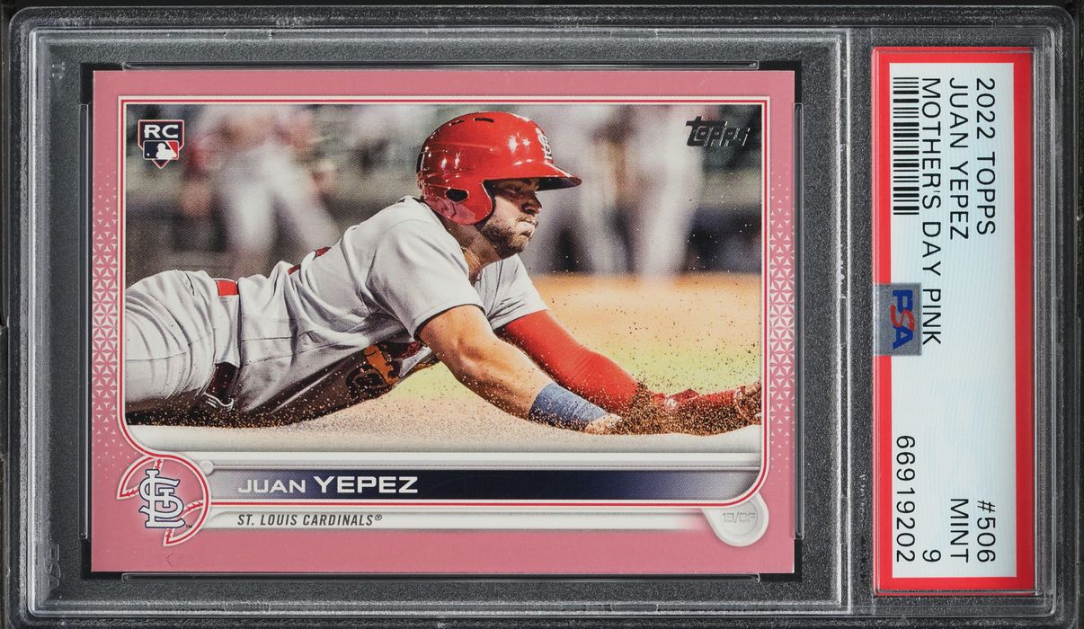 2022 Topps Mothers Day Pink Juan Yepez ROOKIE /50 #506 PSA 9 MINT