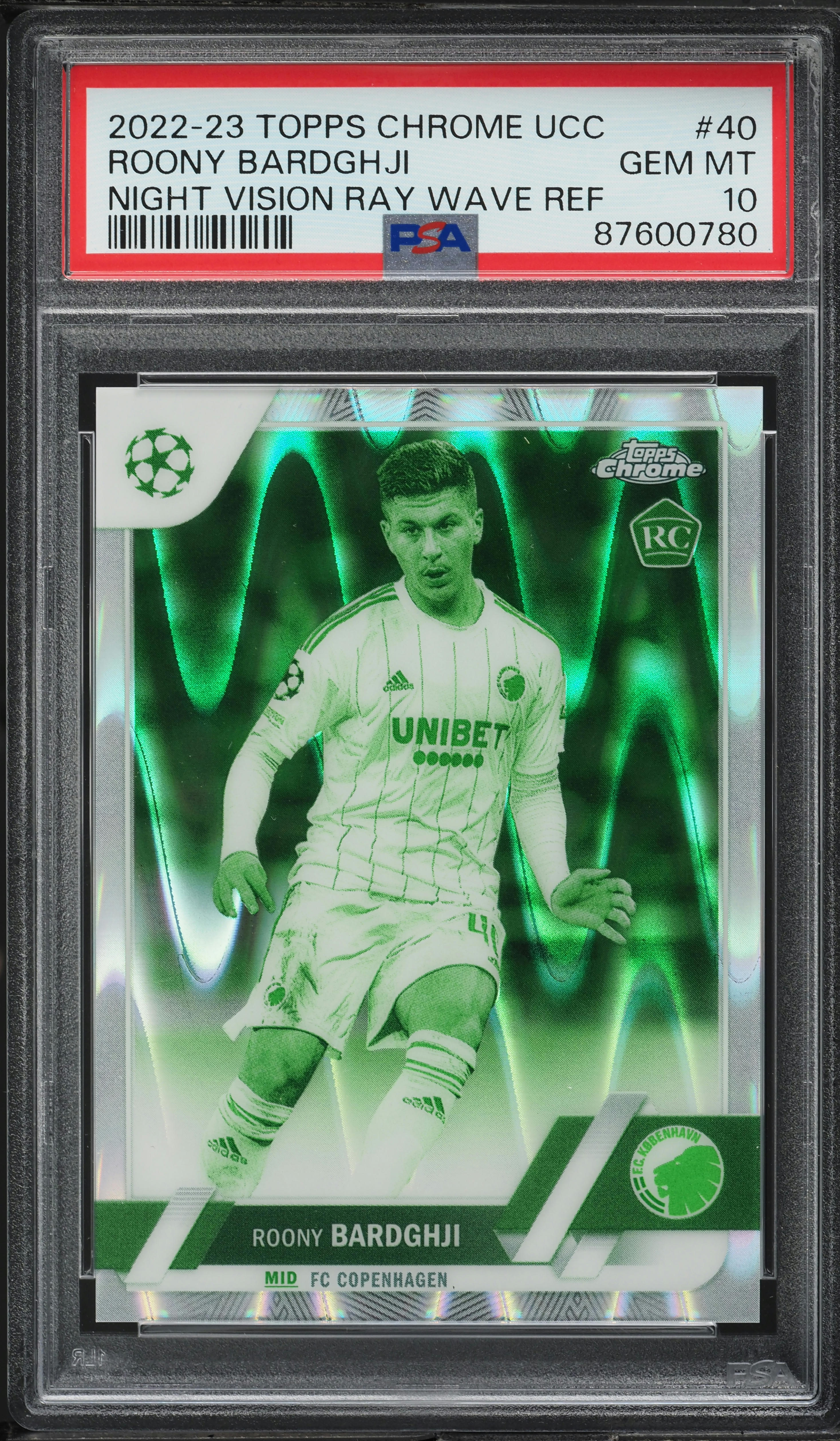 2022 Topps Chrome UCC Night Vision RayWave Roony Bardghji ROOKIE