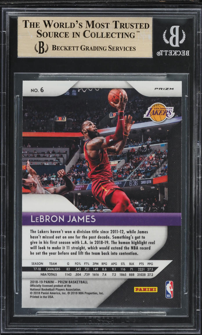 2018 Panini Prizm Silver LeBron James #6 BGS 9.5 GEM MINT