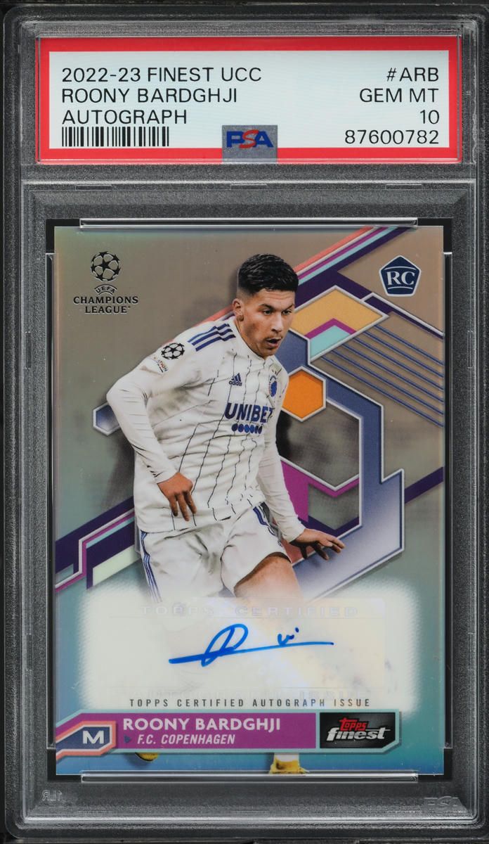 2022 Topps Finest UCC Roony Bardghji ROOKIE AUTO #ARB PSA 10 GEM