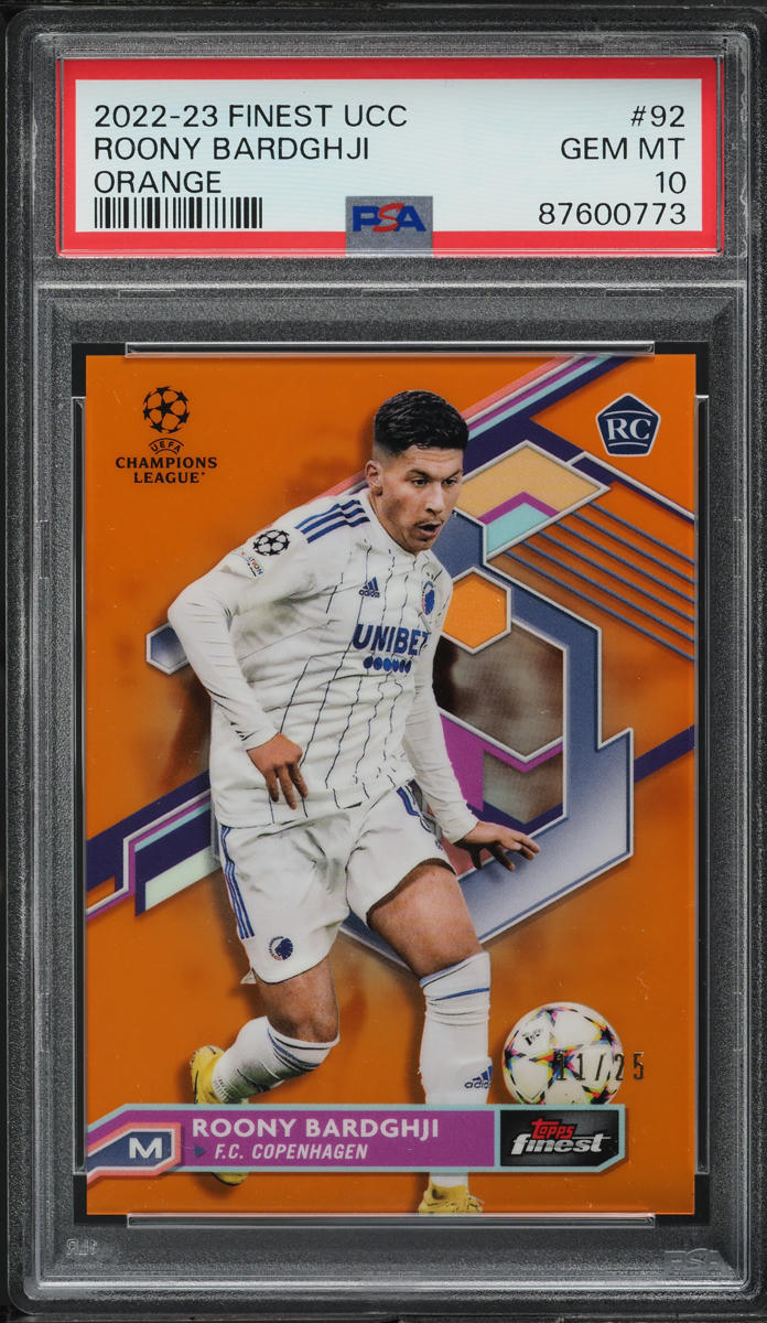 2022 Topps Finest UCC Orange Roony Bardghji ROOKIE /25 #92 PSA 10