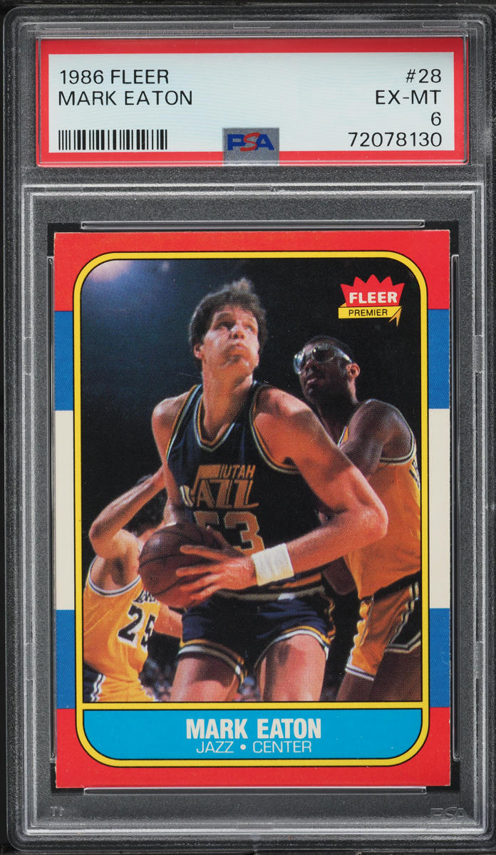 1986 Fleer Basketball Mark Eaton #28 PSA 6 EXMT