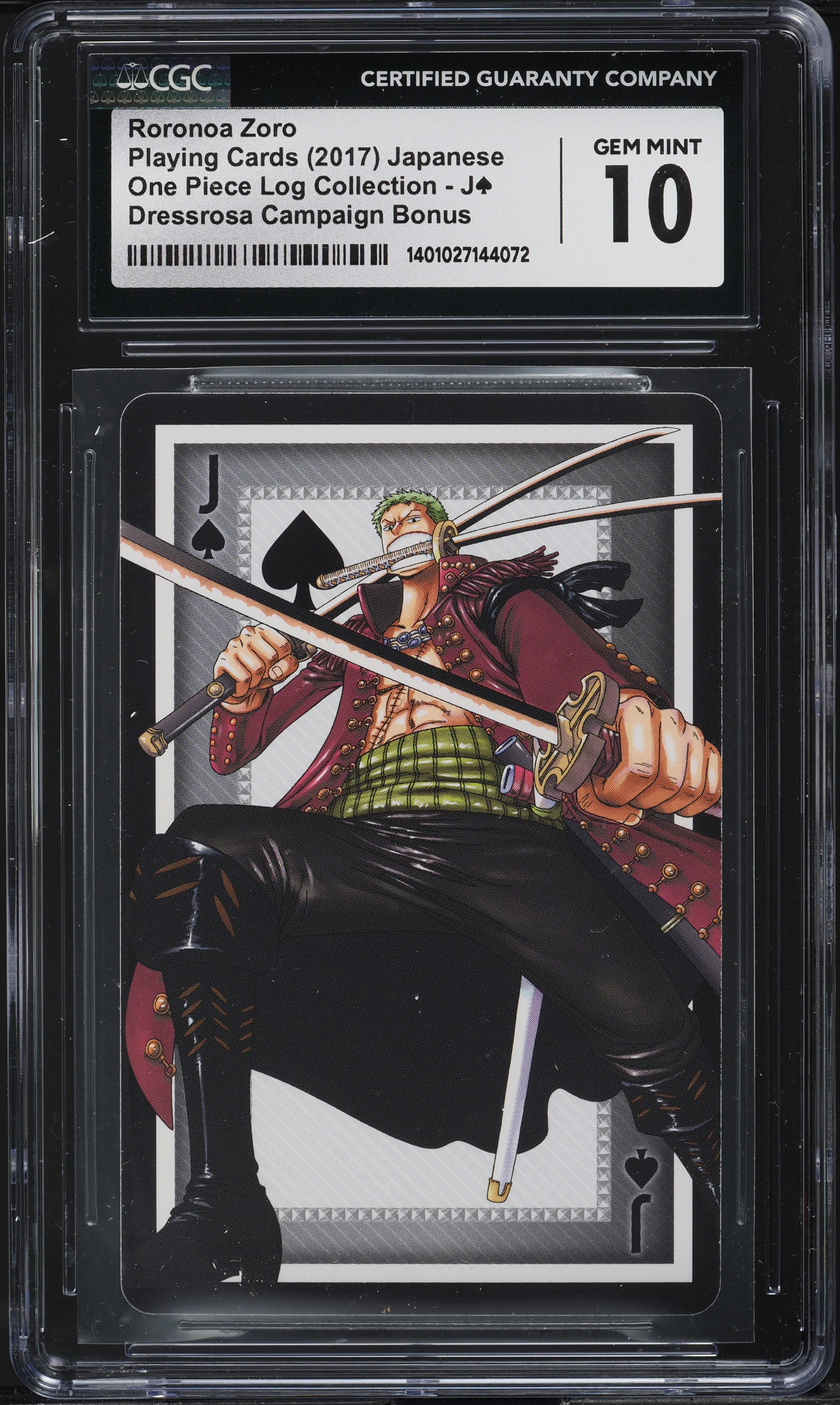 2017 One Piece Japanese Dressrosa Playing Cards Roronoa Zoro JACK