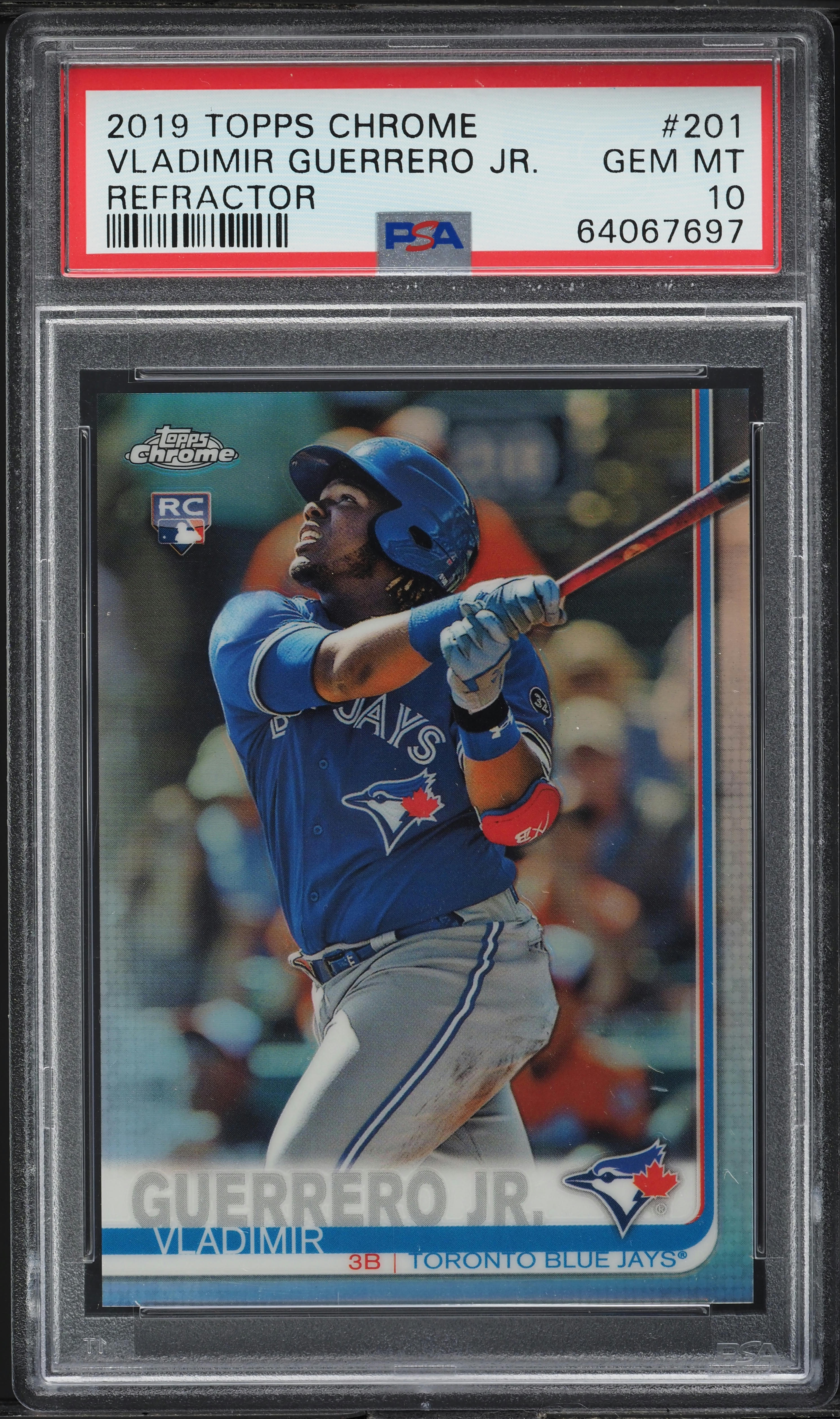 2019 Topps Chrome Refractor Vladimir Guerrero Jr. ROOKIE #201 PSA