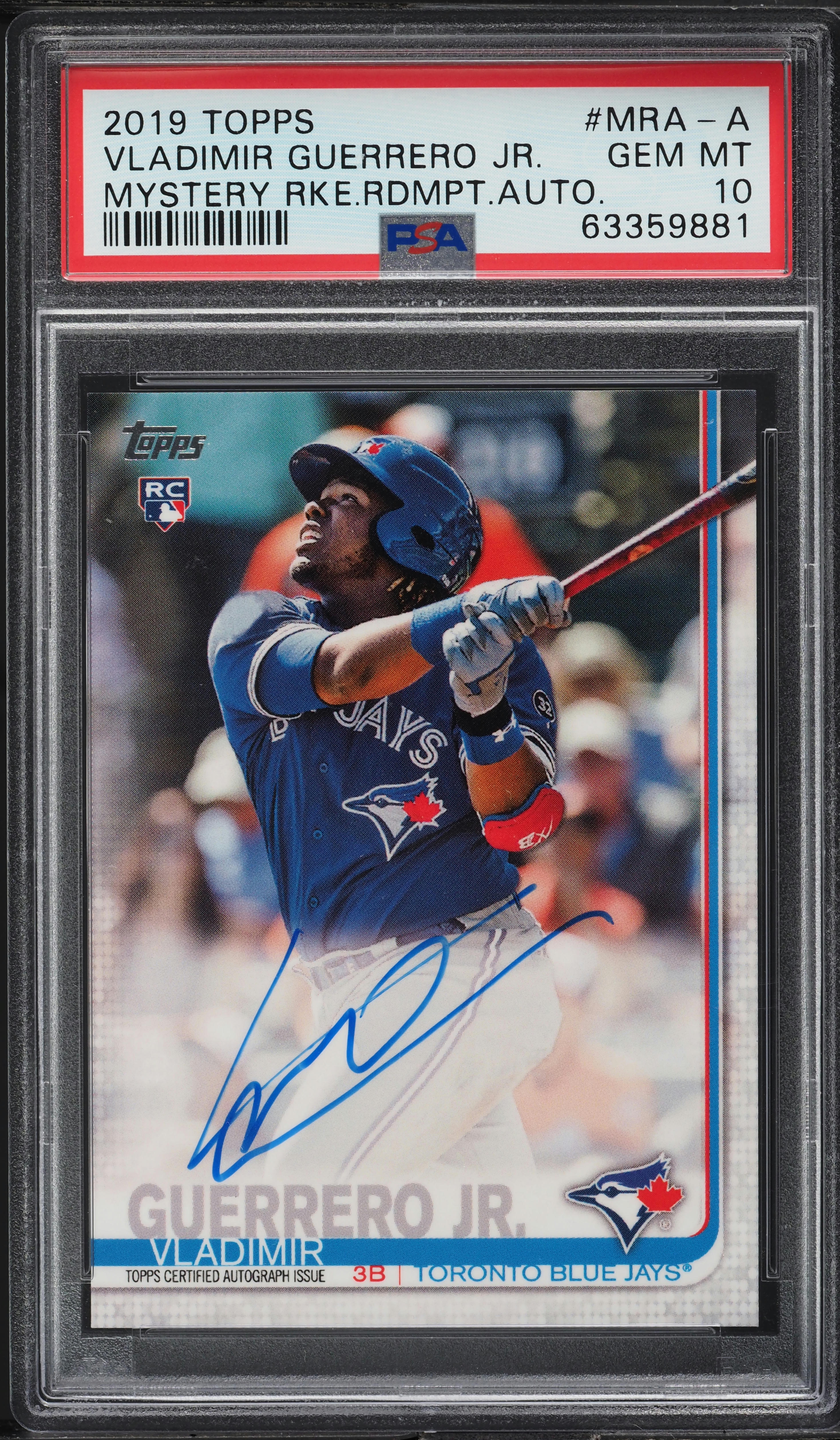 2019 Topps Mystery Redemption Vladimir Guerrero Jr. ROOKIE AUTO