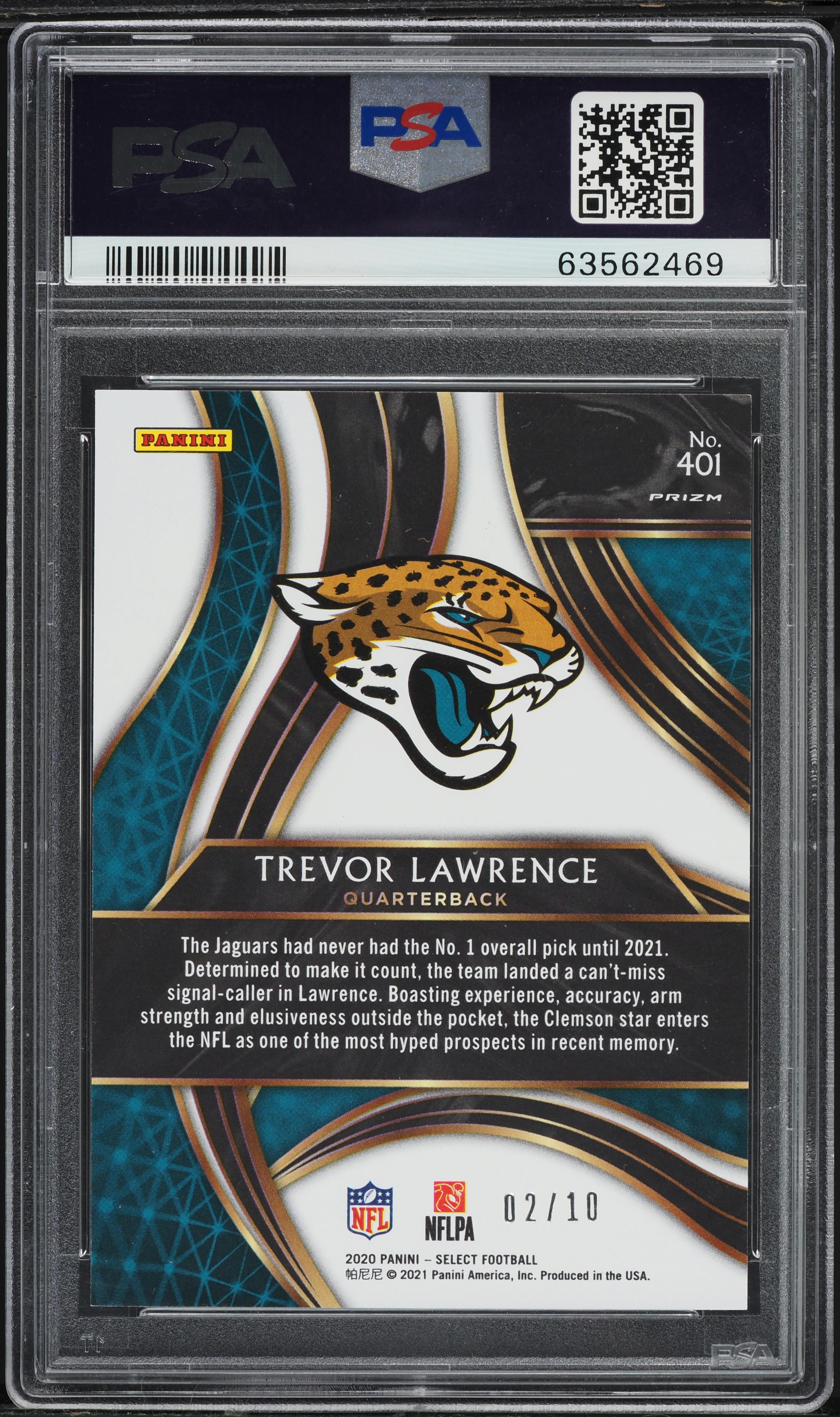 2020 Select '21 XRC Prizm Redemption Gold Trevor Lawrence ROOKIE
