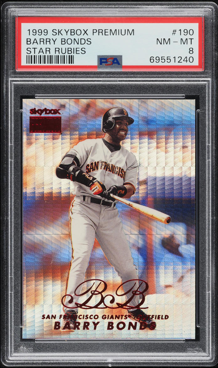 1999 Skybox Premium Star Rubies Barry Bonds /50 #190 PSA 8 NM-MT