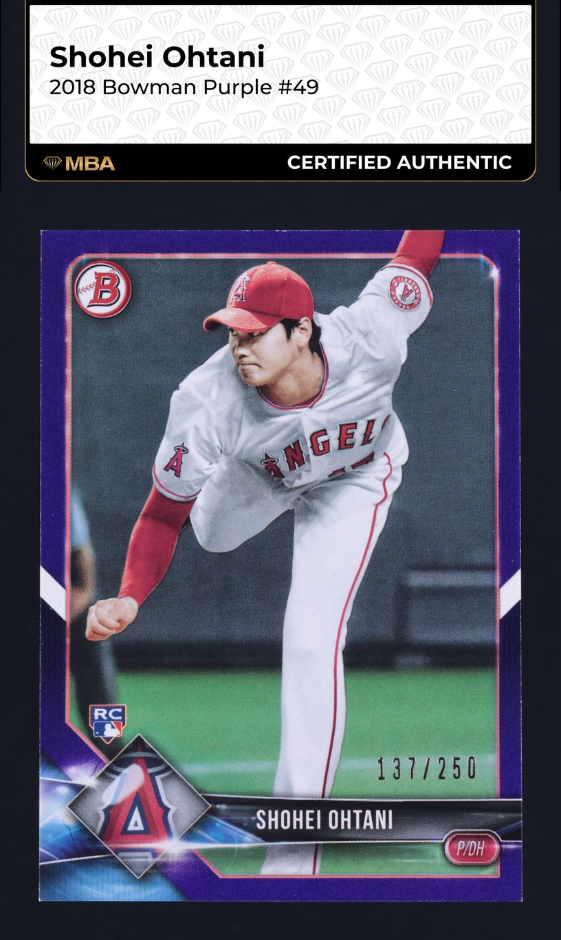 2018 Bowman Purple Shohei Ohtani ROOKIE /250 #49 MBA AUTH