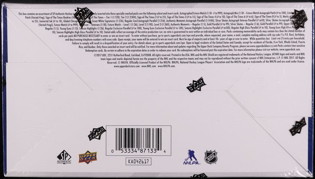 2016 Upper Deck SP Authentic Hockey Sealed Hobby Box, Auston Matthews ROOKIE?